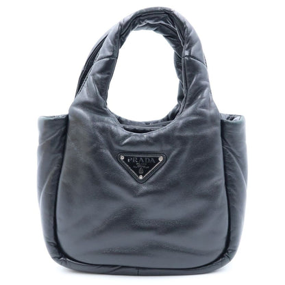 Prada Soft Padded Handbag 2-Way Shoulder Nappa Leather Black