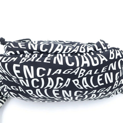 Balenciaga Logo Belt Bag Wheel Nylon Black White — view 4
