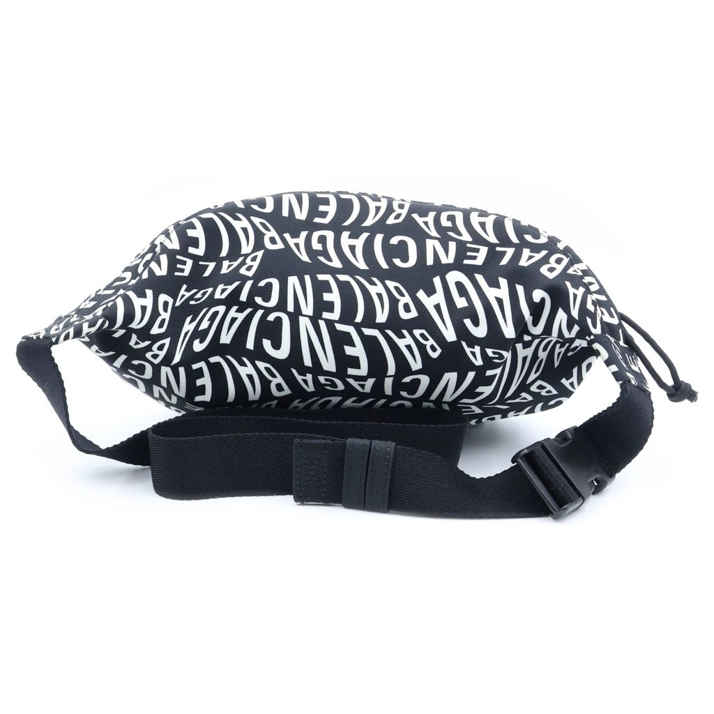 Balenciaga Logo Belt Bag Wheel Nylon Black White — view 2