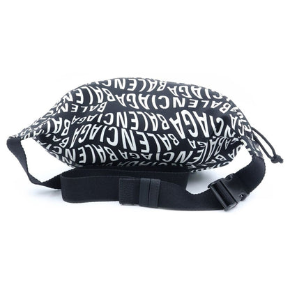 Balenciaga Logo Belt Bag Wheel Nylon Black White — view 2