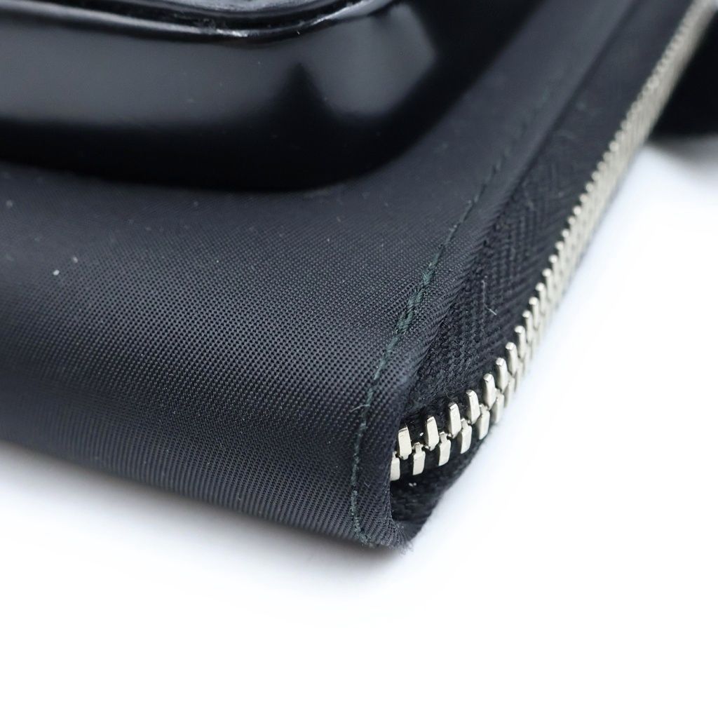 Prada Phone Case Shorder Re-Nylon Logo Triangle Plate Leather Shoulder Bag Black — view 5
