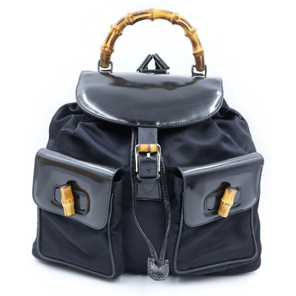 Gucci Bamboo Leather Backpack Black