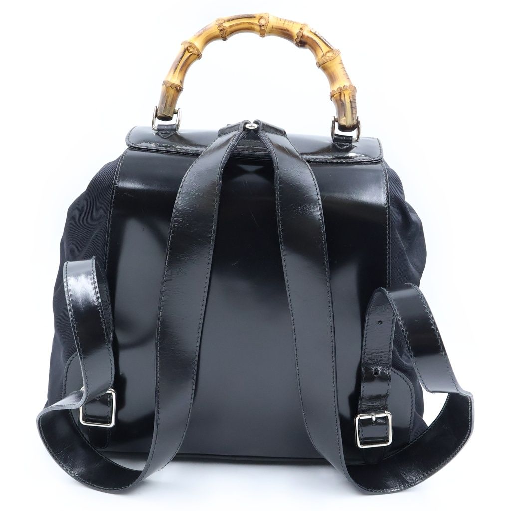 Gucci Bamboo Leather Backpack Black — view 2