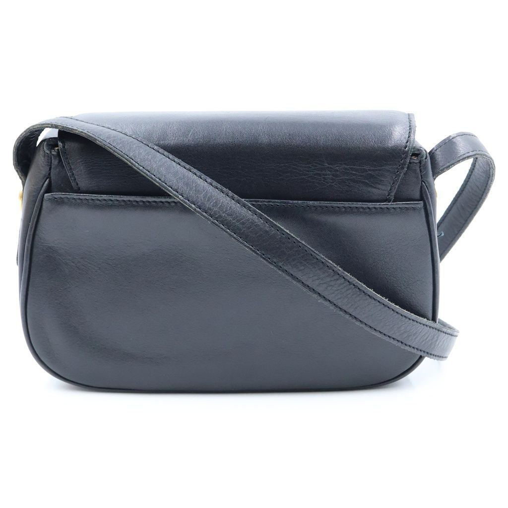 Celine Triomphe Logo Leather Shoulder Bag Black — view 2