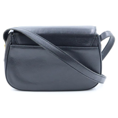 Celine Triomphe Logo Leather Shoulder Bag Black — view 2
