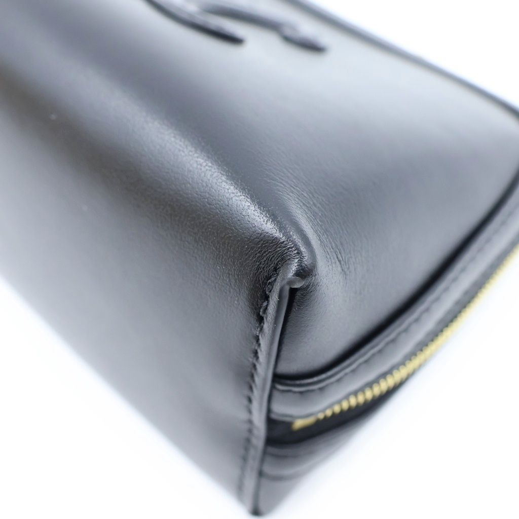 Celine Chain Shoulder Bag Clutch Triomphe Cuir Leather Black — view 5