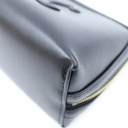 Celine Chain Shoulder Bag Clutch Triomphe Cuir Leather Black — view 5
