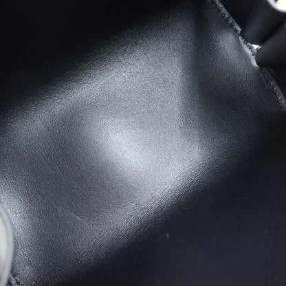 Celine Chain Shoulder Bag Clutch Triomphe Cuir Leather Black — view 7