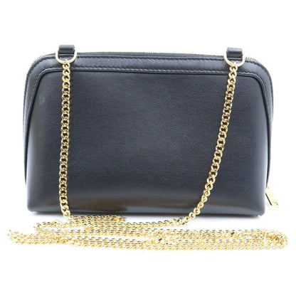 Celine Chain Shoulder Bag Clutch Triomphe Cuir Leather Black — view 2