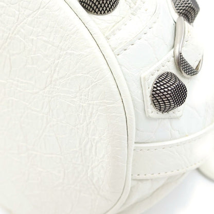 Balenciaga Le Cagole Bucket 2-Way Shoulder Bag White Leather S Silver — view 5