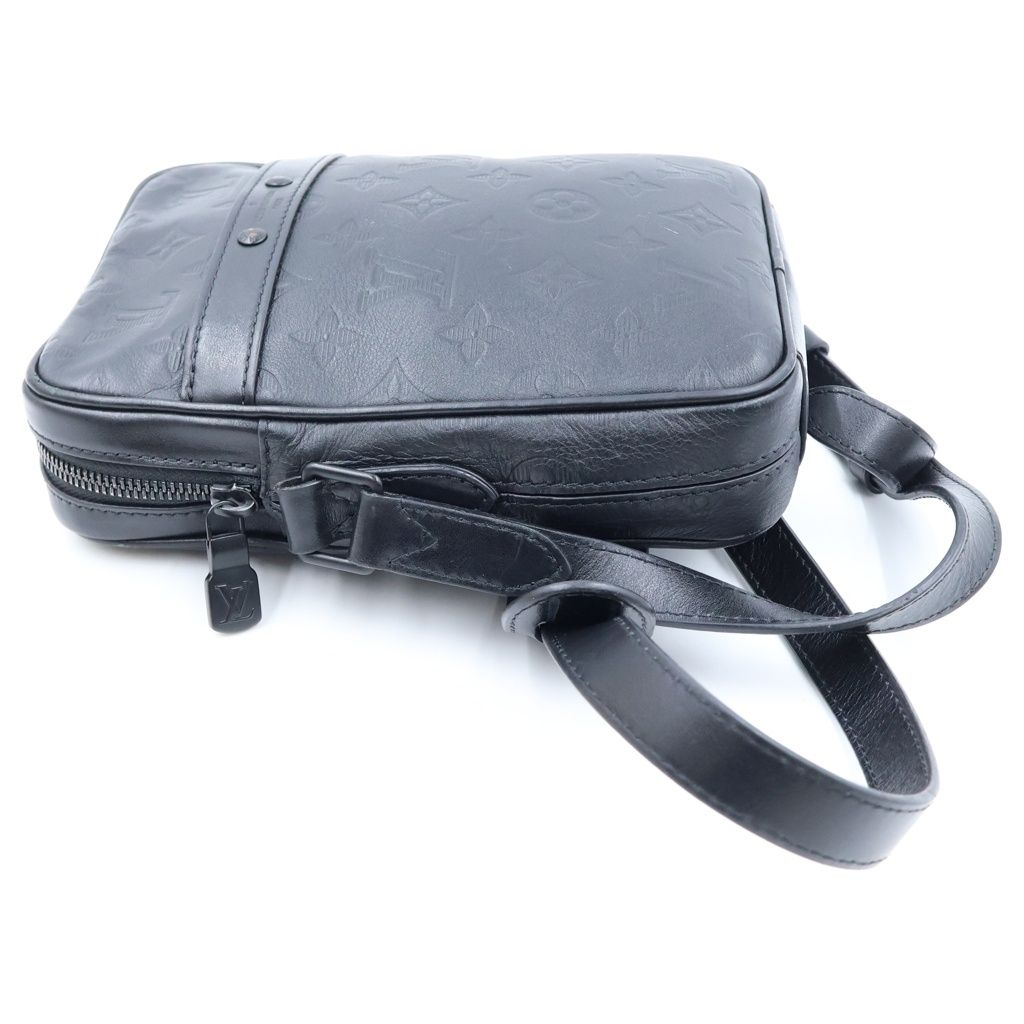 Louis Vuitton Monogram Shadow Danube PM NM Shoulder Bag Leather Black Noir — view 3
