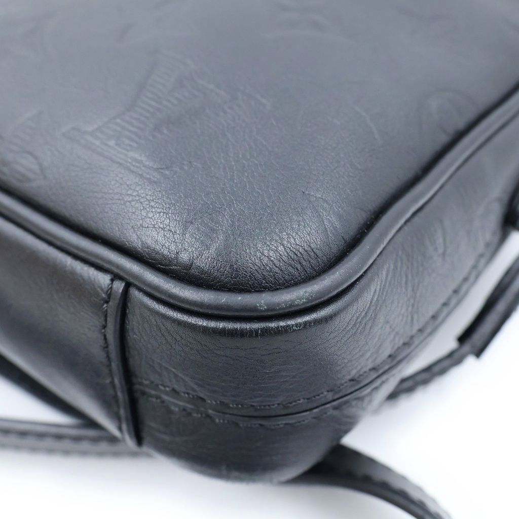 Louis Vuitton Monogram Shadow Danube PM NM Shoulder Bag Leather Black Noir — view 5