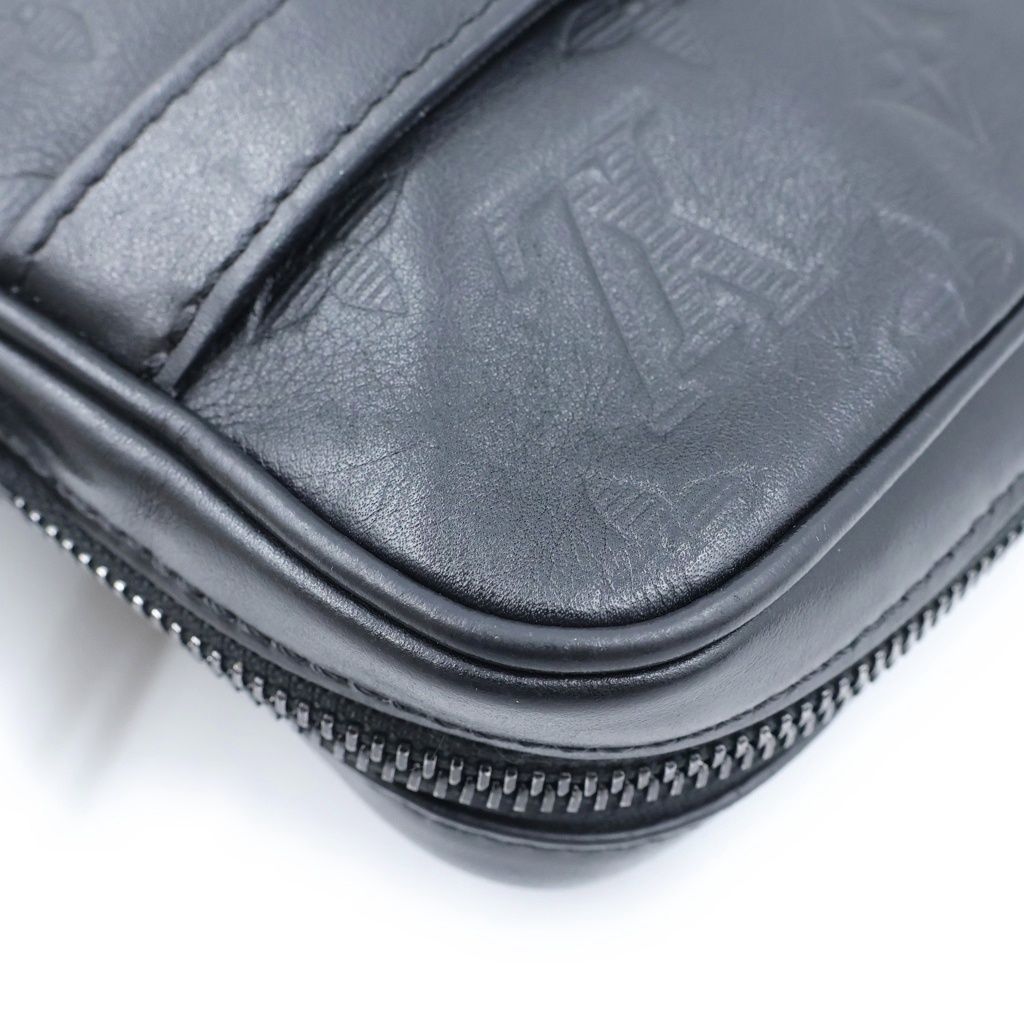 Louis Vuitton Monogram Shadow Danube PM NM Shoulder Bag Leather Black Noir — view 6