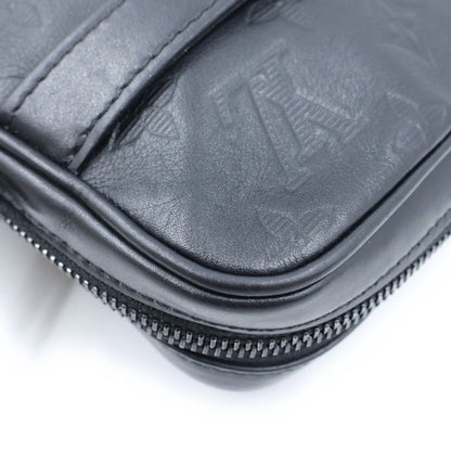Louis Vuitton Monogram Shadow Danube PM NM Shoulder Bag Leather Black Noir — view 6