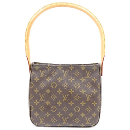 Louis Vuitton Monogram Looping MM Handbag Bag Brown Leather Gold