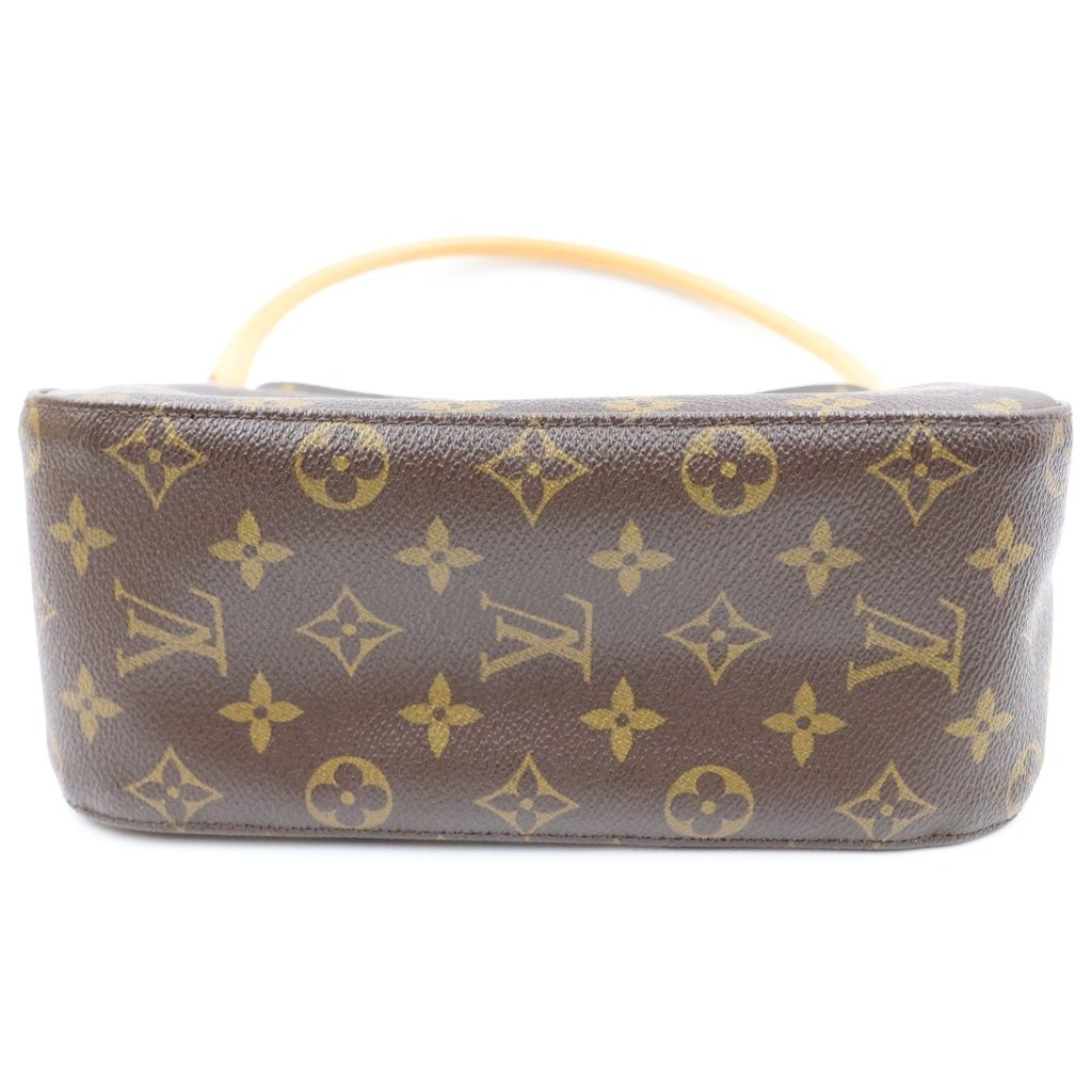 Louis Vuitton Monogram Looping MM Handbag Bag Brown Leather Gold — view 4