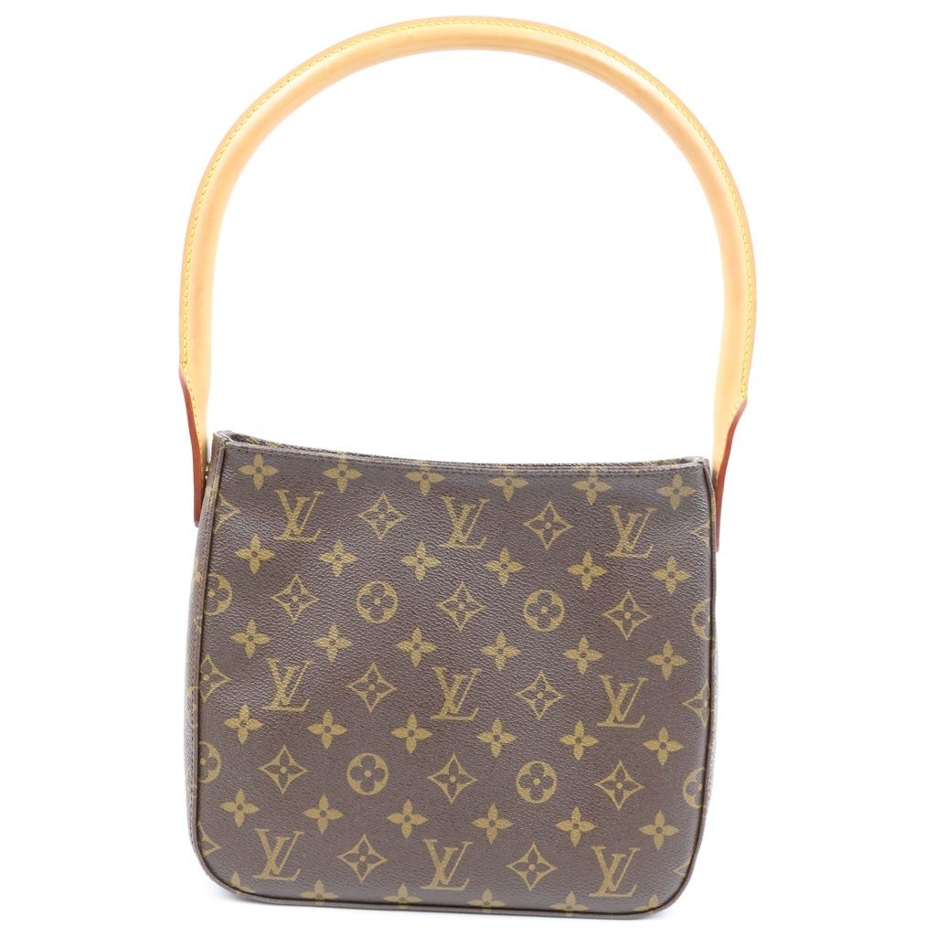 Louis Vuitton Monogram Looping MM Handbag Bag Brown Leather Gold — view 2
