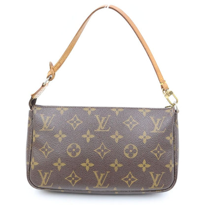 Louis Vuitton Monogram Pochette Accessoires Mini Bag Brown Leather Gold — view 2