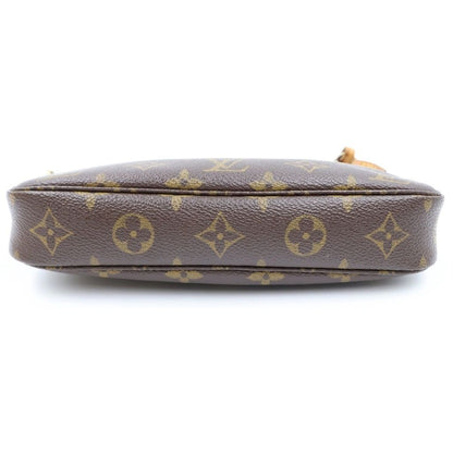 Louis Vuitton Monogram Pochette Accessoires Mini Bag Brown Leather Gold — view 4