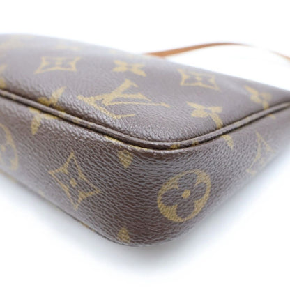 Louis Vuitton Monogram Pochette Accessoires Mini Bag Brown Leather Gold — view 5