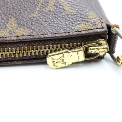 Louis Vuitton Monogram Pochette Accessoires Mini Bag Brown Leather Gold — view 7