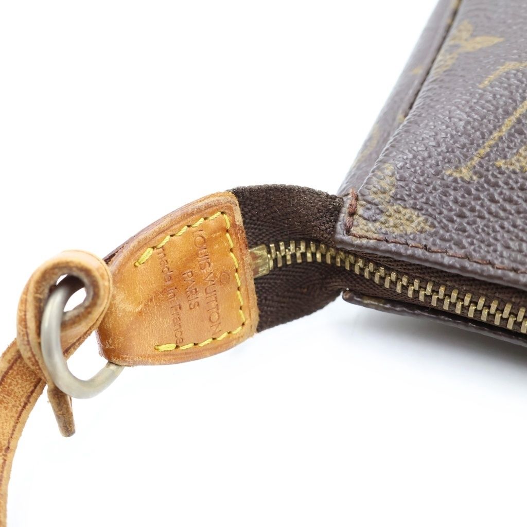 Louis Vuitton Monogram Pochette Accessoires Mini Bag Brown Leather Gold — view 6