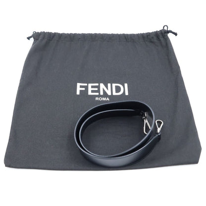 Fendi Canayef 2-Way Shoulder Bag Black Leather Gold Silver — view 8