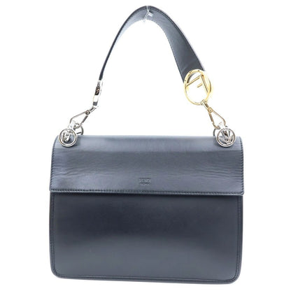 Fendi Canayef 2-Way Shoulder Bag Black Leather Gold Silver — view 2