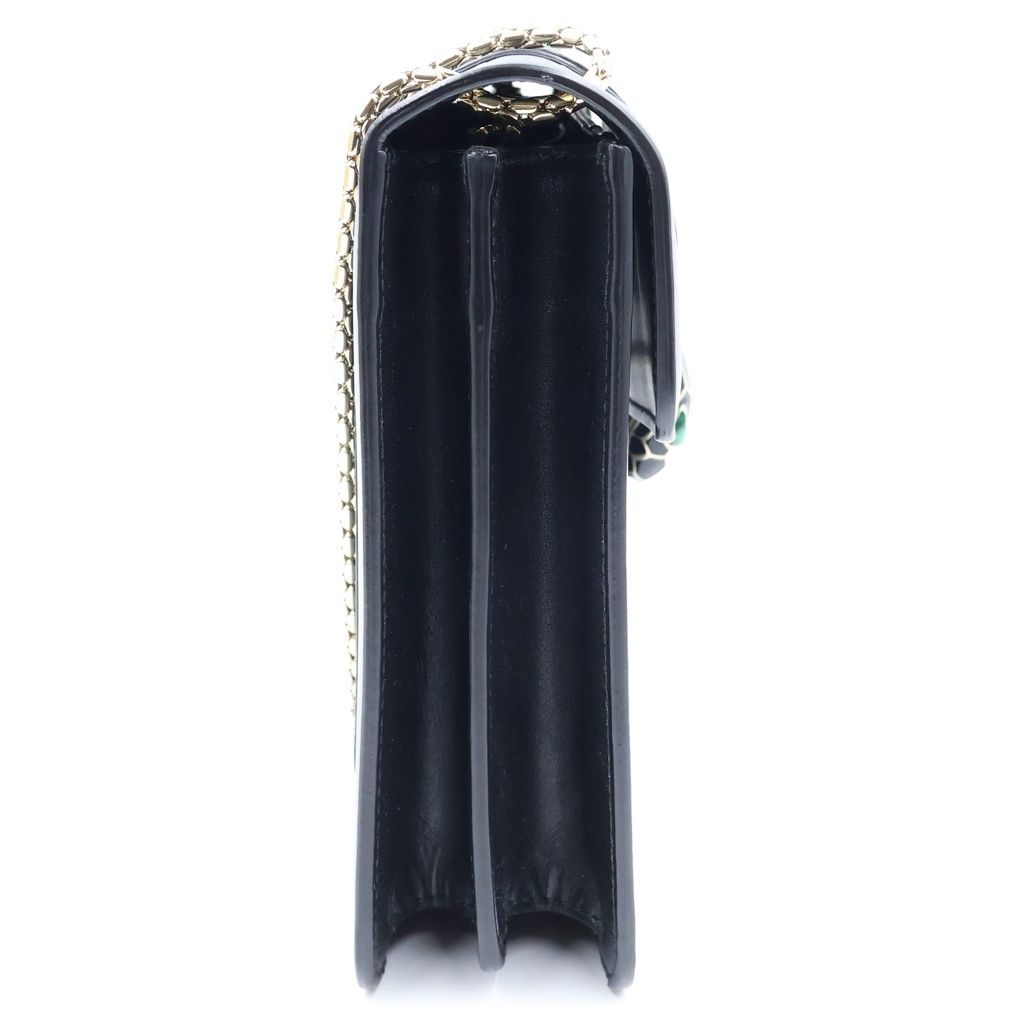 Bvlgari Serpenti Forever Chain Shoulder Bag Black Leather Gold — view 3