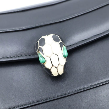 Bvlgari Serpenti Forever Chain Shoulder Bag Black Leather Gold — view 6