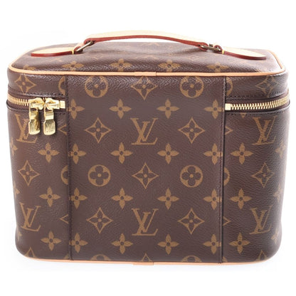 Louis Vuitton Monogram Nice BB Vanity Handbag Brown Leather Gold — view 2