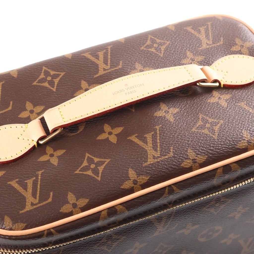 Louis Vuitton Monogram Nice BB Vanity Handbag Brown Leather Gold — view 6