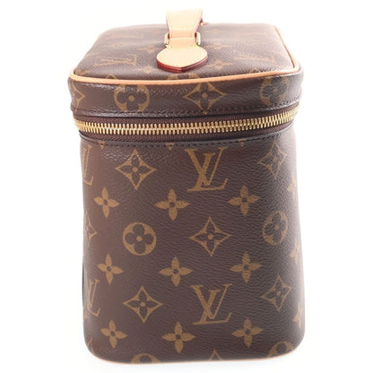 Louis Vuitton Monogram Nice BB Vanity Handbag Brown Leather Gold — view 3