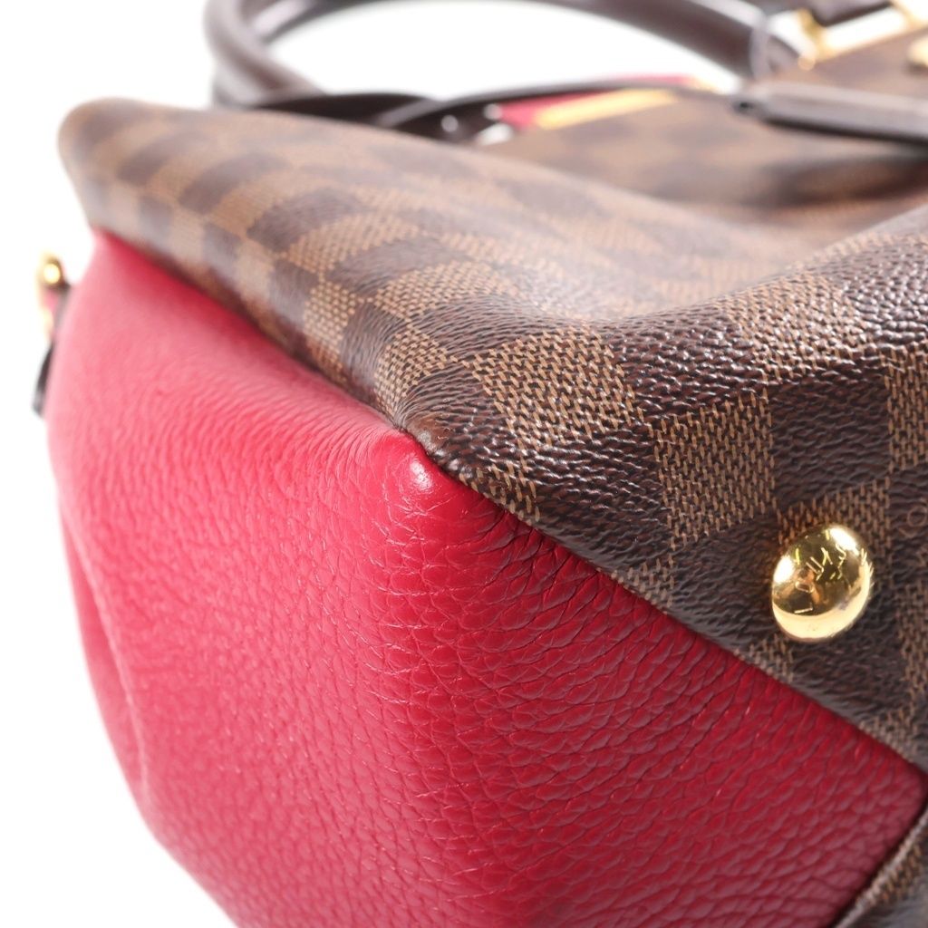 Louis Vuitton Brittany Handbag 2-Way Shoulder Damier Leather Brown Fuchsia — view 5