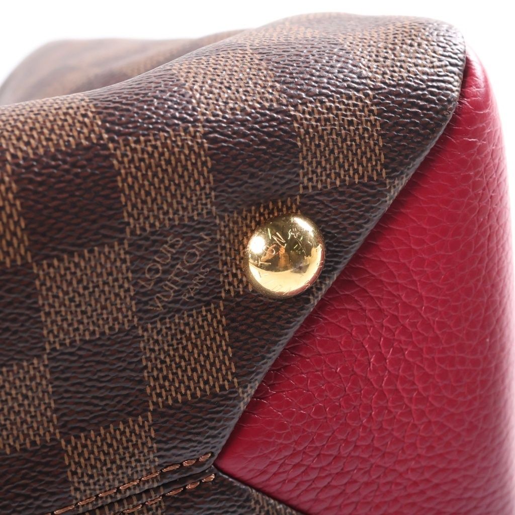 Louis Vuitton Brittany Handbag 2-Way Shoulder Damier Leather Brown Fuchsia — view 6