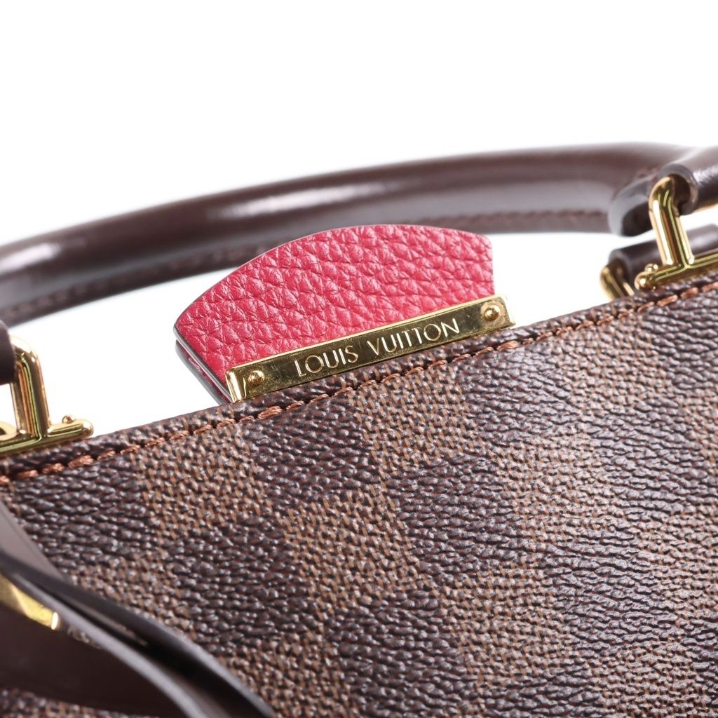 Louis Vuitton Brittany Handbag 2-Way Shoulder Damier Leather Brown Fuchsia — view 7