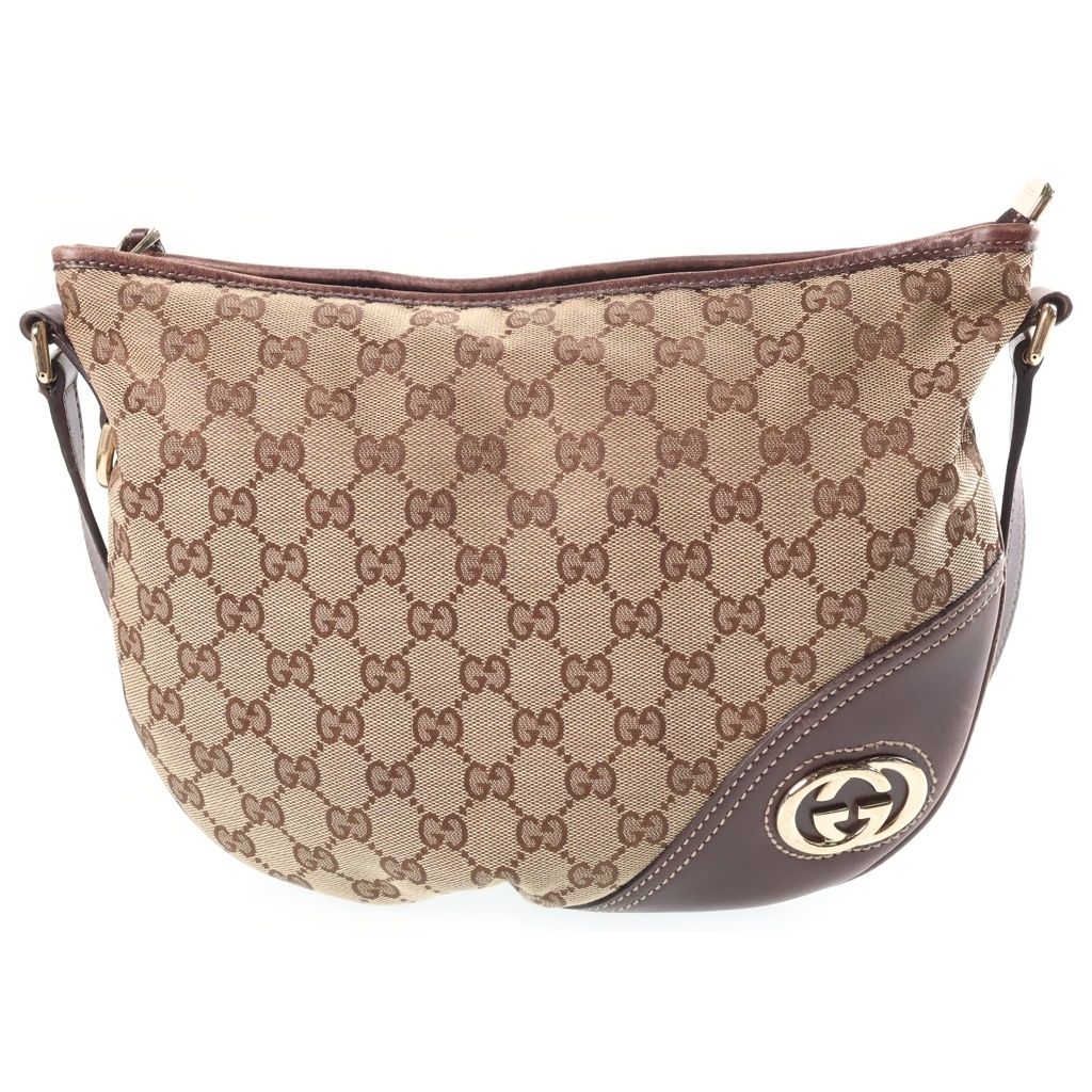 Gucci New Fourit Shoulder Bag GG Canvas Leather Beige Brown