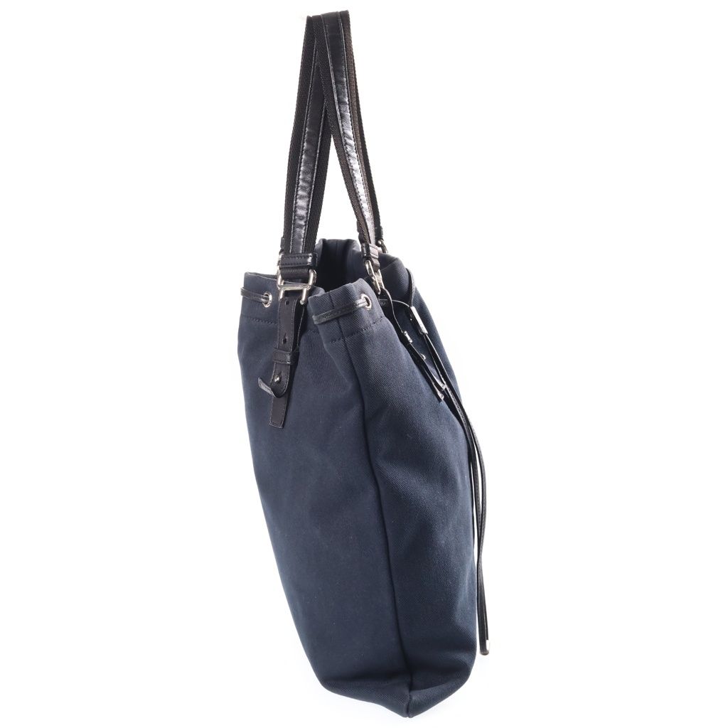 Saint Laurent Kahala Tote Logo Rive Gauche Canvas Leather Navy Black — view 3