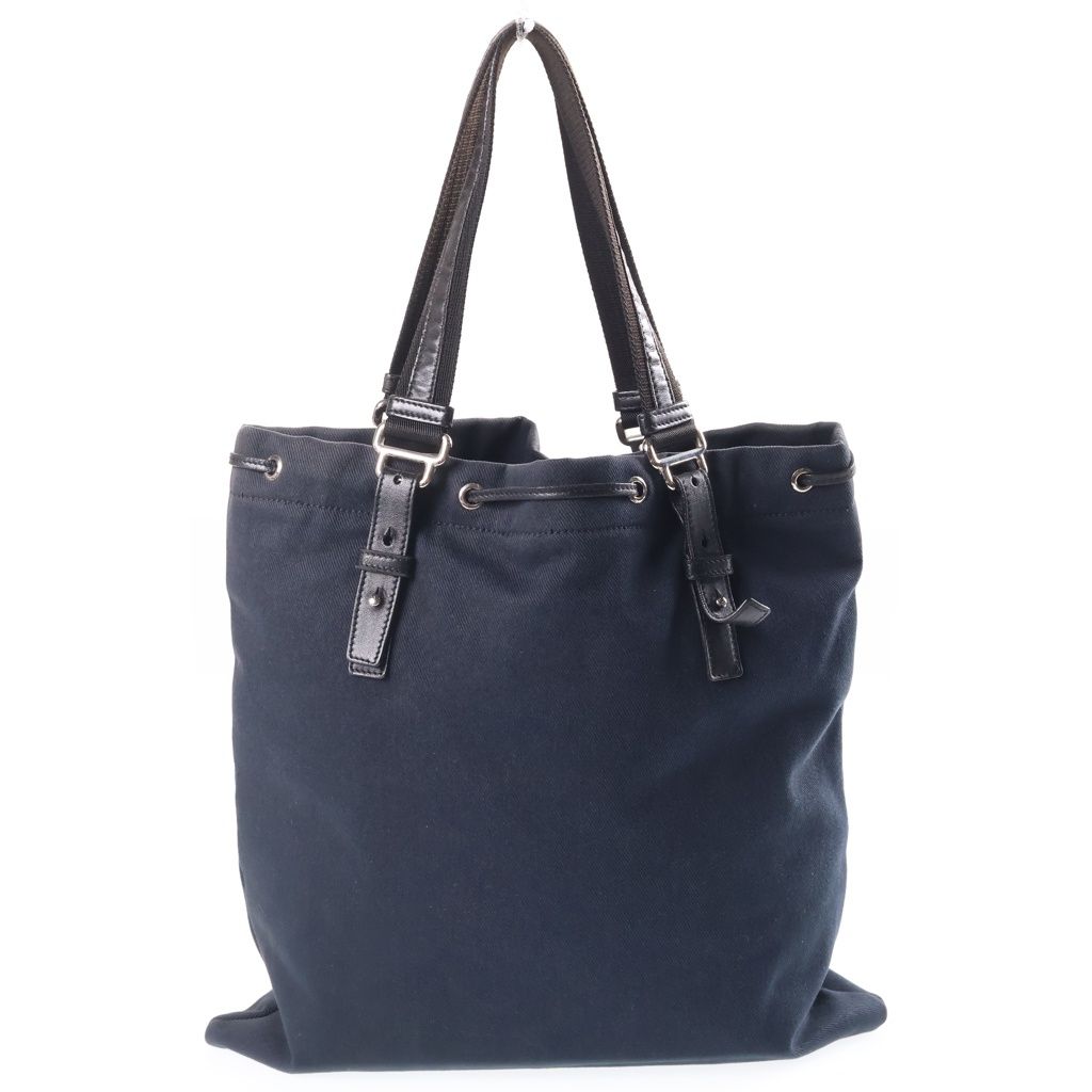 Saint Laurent Kahala Tote Logo Rive Gauche Canvas Leather Navy Black — view 2