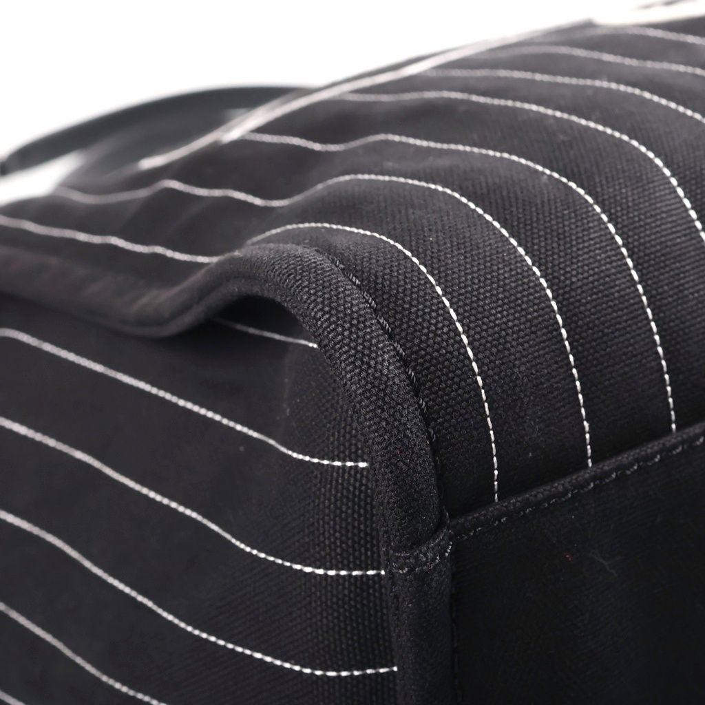 Chanel Deauville GM Tote Black Canvas Leather Silver — view 5