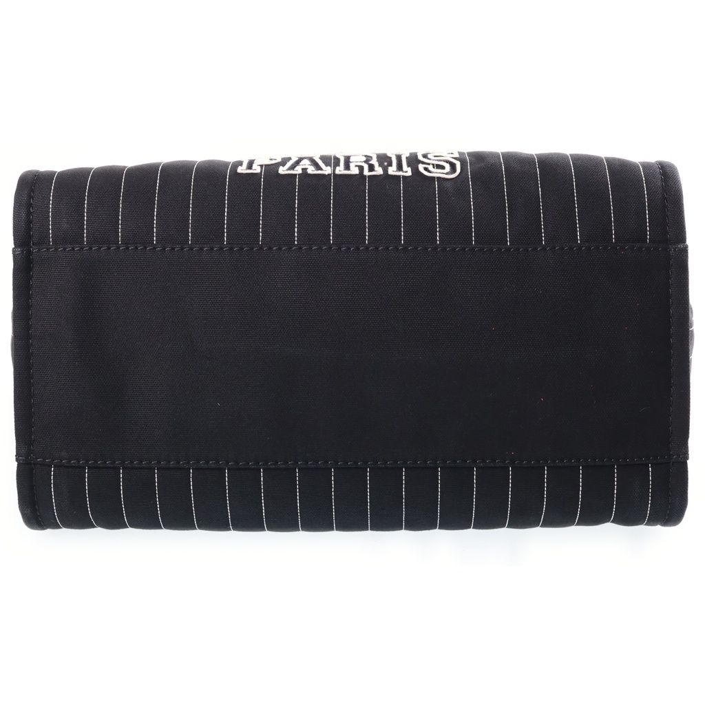 Chanel Deauville GM Tote Black Canvas Leather Silver — view 4
