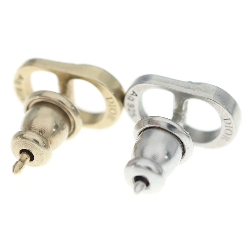 Dior Icon CD Logo Two-tone Stud Earrings Metal Gold Silver — view 2