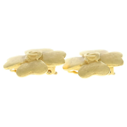 Chanel CC Logo Clover Earrings Gold — view 4