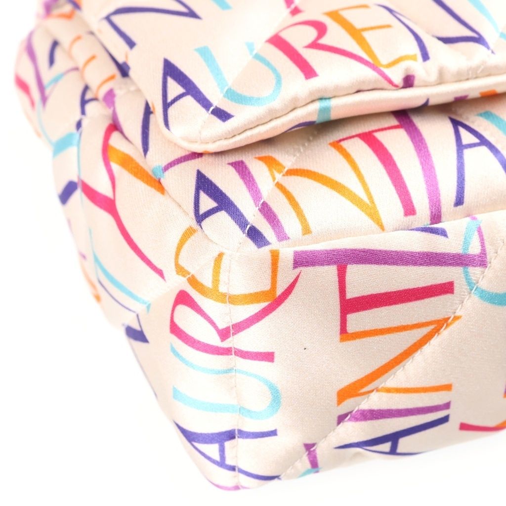 Saint Laurent Paris Logo All Over Print Nylon Patted Quilted Chain Shoulder Bag — view 5