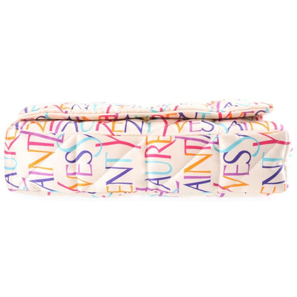 Saint Laurent Paris Logo All Over Print Nylon Patted Quilted Chain Shoulder Bag — view 4