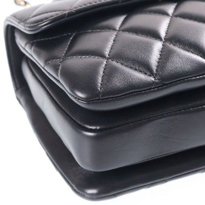 Chanel Quilted Top Handle Trendy CC 2-Way Chain Shoulder Bag Black Leather Gold — view 5