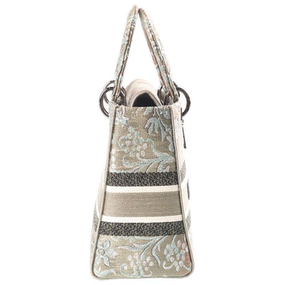 Dior Lady D-lite D Light Canvas 2-Way Bag Silver Green — view 3