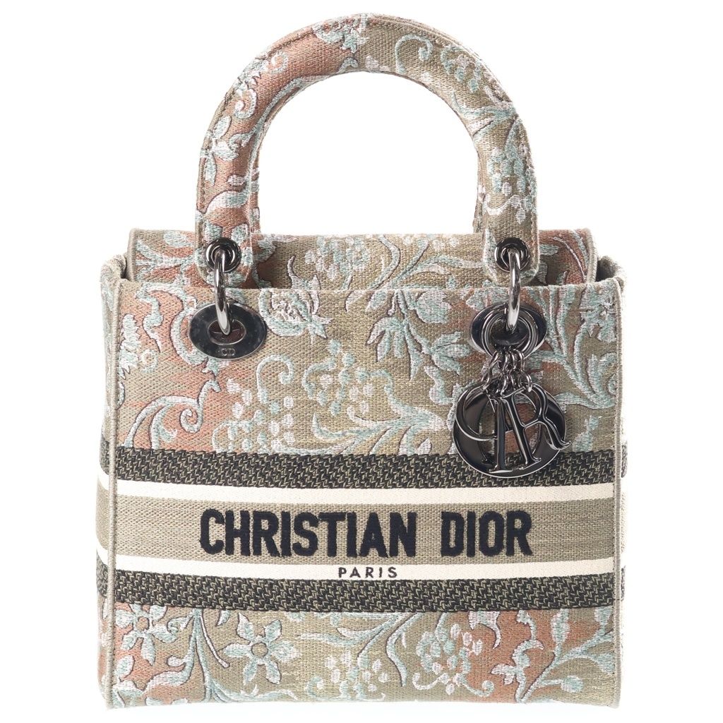 Dior Lady D-lite D Light Canvas 2-Way Bag Silver Green