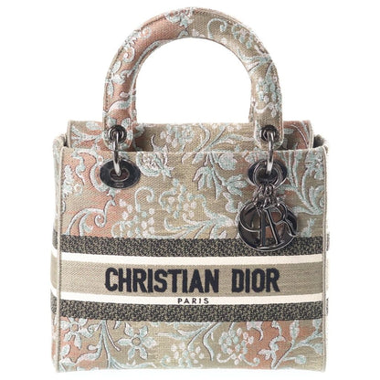 Dior Lady D-lite D Light Canvas 2-Way Bag Silver Green