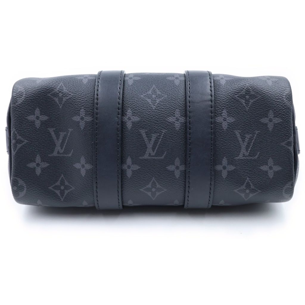 Louis Vuitton Monogram Eclipse Keepall Bandouliere 25 Leather Silver 2-Way — view 4